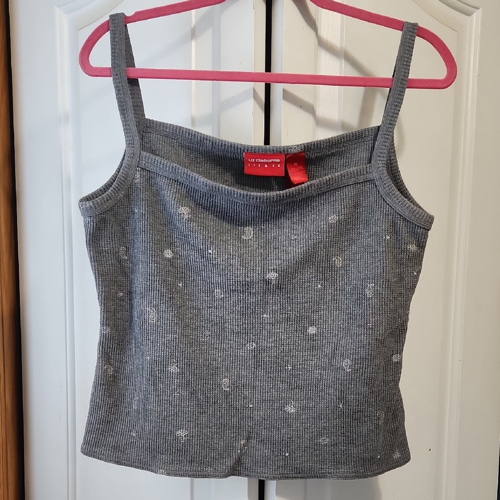 Liz Claibourn Liz & CoGray  Crop Camisole XL Cotton